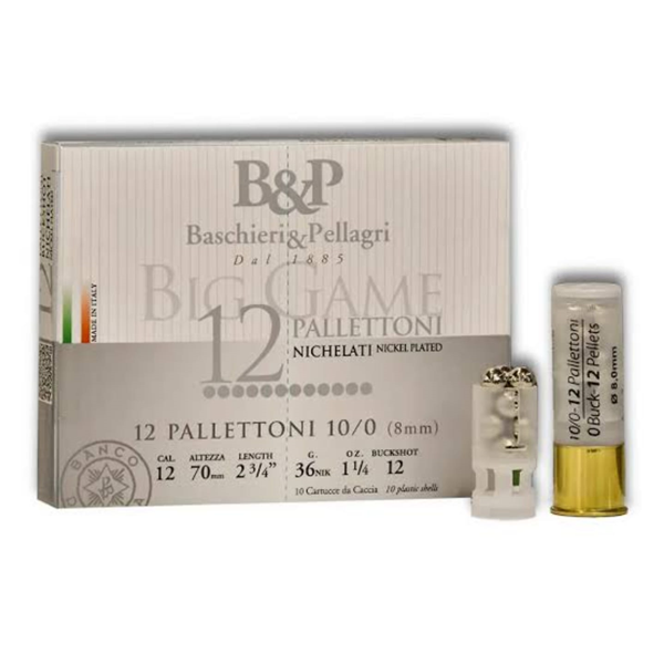 B&P PALLETTONI 10/0 12 PELLETS NİKEL - 12 CAL.